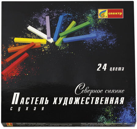 Пастель сухая художественная СПЕКТР "Северное сияние", 24 цвета, квадратное сечение, 06С-406