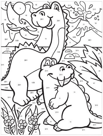 Раскраска по номерам А4, ЮНЛАНДИЯ "ДИНОЗАВРЫ", С АКРИЛОВЫМИ КРАСКАМИ, на картоне, кисть, 661595