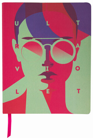 Тетрадь А5 (168х208 мм), 80 л., сшивка, клетка, под кожу, BRAUBERG VISTA, "Ultraviolet", 403914