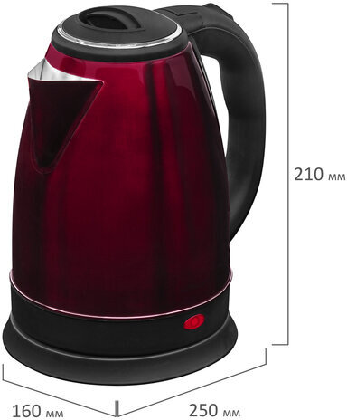 Чайник SONNEN KT-118С, 1,8 л, 1500 Вт, закрытый нагревательный элемент, нержавеющая сталь, кофейный, 452928