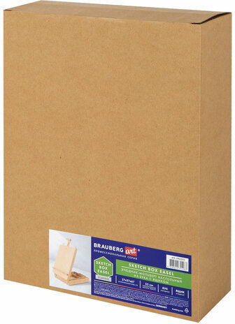 Этюдник-мольберт из бука настольный с ящиком, 27х37х67 см, высота холста до 53 см, BRAUBERG ART, 192251