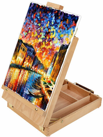 Этюдник-мольберт из бука настольный с ящиком, 27х37х67 см, высота холста до 53 см, BRAUBERG ART, 192251