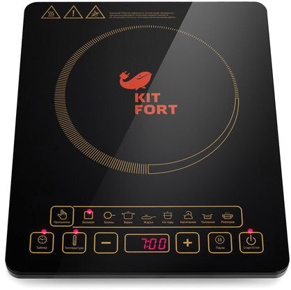 Плитка электрическая индукционная KITFORT КТ-116, 1600 Вт, 1 конфорка, 8 режимов, 8 программ, сенсорное управление, черная, KT-116