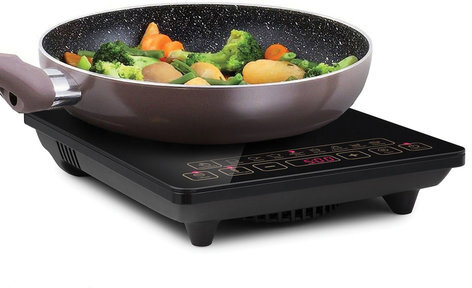 Плитка электрическая индукционная KITFORT КТ-116, 1600 Вт, 1 конфорка, 8 режимов, 8 программ, сенсорное управление, черная, KT-116