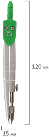 Готовальня BRAUBERG "Klasse", 7 предметов: циркуль+кронциркуль, рейсфедер + держатель, 2 вставки, грифель, 210344