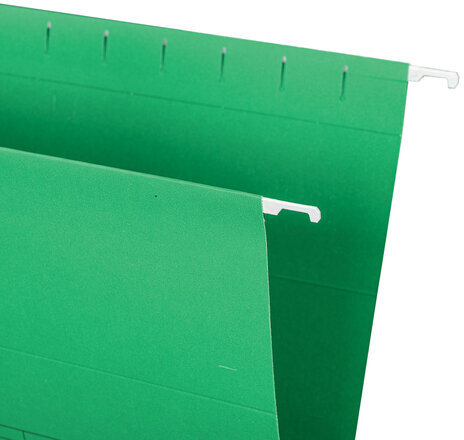 Подвесные папки A4/Foolscap (404х240 мм) до 80 л., КОМПЛЕКТ 10 шт., зеленые, картон, STAFF, 270934