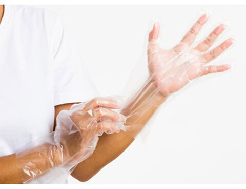 Перчатки полиэтиленовые одноразовые КОМПЛЕКТ 50 пар (100 шт.), размер L (большие), 9 микрон
