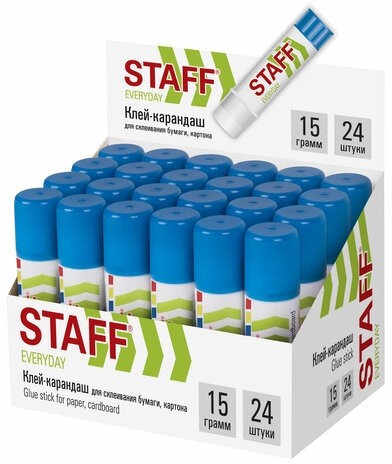 Клей-карандаш STAFF "EVERYDAY", 15 г, 221132