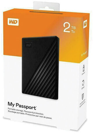 Внешний жесткий диск WD My Passport 2TB, 2.5", USB 3.0, черный, WDBYVG0020BBK-WESN