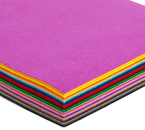 Фетр жесткий А4, 1 мм, 30 листов, 30 цветов, плотность 160 г/м2, ОСТРОВ СОКРОВИЩ, 665476