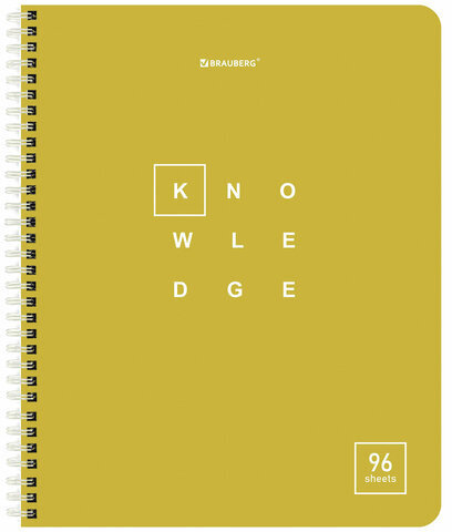 Тетрадь А5 96 л. BRAUBERG, гребень, клетка, обложка картон, "Knowledge" (микс в спайке), 404421