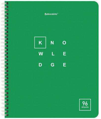 Тетрадь А5 96 л. BRAUBERG, гребень, клетка, обложка картон, "Knowledge" (микс в спайке), 404421