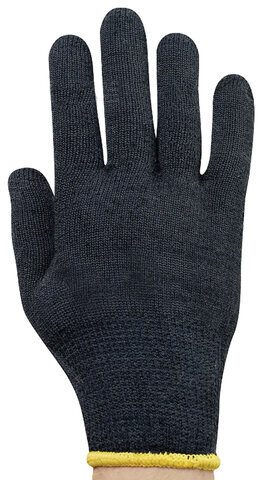 Перчатки хлопок + полиэфир УТЕПЛЕННЫЕ МАХРА, 1 пара, 10 класс, 77-80 г, размер 9, ПВХ ТОЧКА, утепленные с начесом внутри, СВС, 7.723 чер/оранж