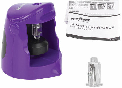 Точилка электрическая ЮНЛАНДИЯ "Монстрик", питание от 4 батареек АА, дополнительное сменное лезвие, 228428