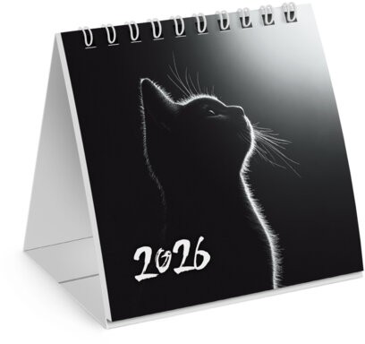 Календарь-домик настольный на гребне, 2026 г., BRAUBERG, 101х101 мм, "Милый котик", 117281