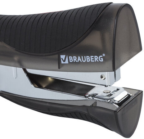 Степлер №24/6, 26/6 BRAUBERG "VS-100 Pro", до 25 листов, вертикальный, эргономичный, черный 228741