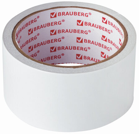 Клейкая двухсторонняя лента 50 мм х 10 м, БУМАЖНАЯ ОСНОВА, BRAUBERG, 229055