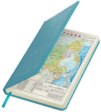 Ежедневник недатированный А5 138х213 мм BRAUBERG "Imperial" под кожу, 160 л., бирюзовый, 111857