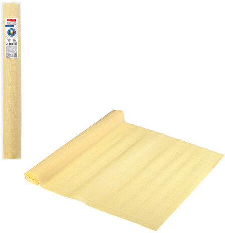 Бумага гофрированная/креповая (ИТАЛИЯ) 180 г/м2, 50х250 см, лимонно-кремовая (577), BRAUBERG FIORE, 112620