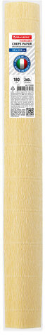 Бумага гофрированная/креповая (ИТАЛИЯ) 180 г/м2, 50х250 см, лимонно-кремовая (577), BRAUBERG FIORE, 112620