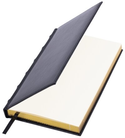 Ежедневник недатированный А5 138х213 мм BRAUBERG "FLAME", под кожу, 160 л., черный, золотой срез, 113426