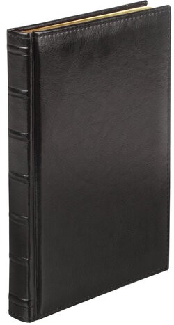 Ежедневник недатированный А5 138х213 мм BRAUBERG "FLAME", под кожу, 160 л., черный, золотой срез, 113426
