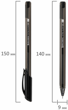 Ручка гелевая BRAUBERG "Extra Glide Gel", ЧЕРНАЯ, трехгранная, игольчатый наконечник 0,7 мм, линия 0,5 мм, 144077