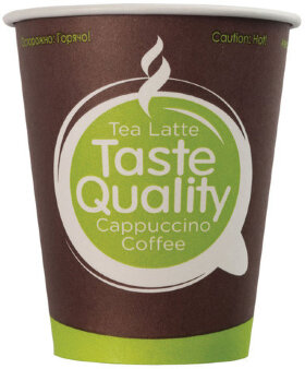 Одноразовые стаканы 150 мл, КОМПЛЕКТ 100 шт., бумажные однослойные, &quot;Taste Quality&quot;, холодное/горячее, для вендинга, ФОРМАЦИЯ, HB70-180-0233