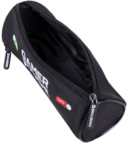 Пенал BRAUBERG, 3 отделения, нейлон, 21х7х7 см, "Gamer", 270841