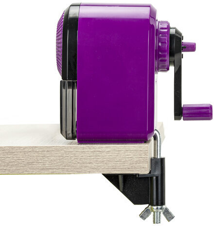 Точилка механическая BRAUBERG ULTRA для чернографитных и цветных карандашей, крепление к столу, цвет корпуса сиреневый с черным, 271341