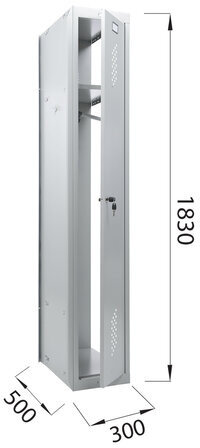 Шкаф (секция без стенки) металлический для одежды BRABIX "LK 01-30", УСИЛЕННЫЙ, 1830х300х500 мм, 291128, S230BR402102