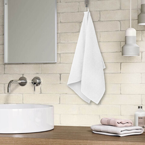 Салфетка из микрофибры супер плотная 40х80 см "WHITE ULTRA DENSE OVERLOCK", белая, LAIMA HOME, 608227