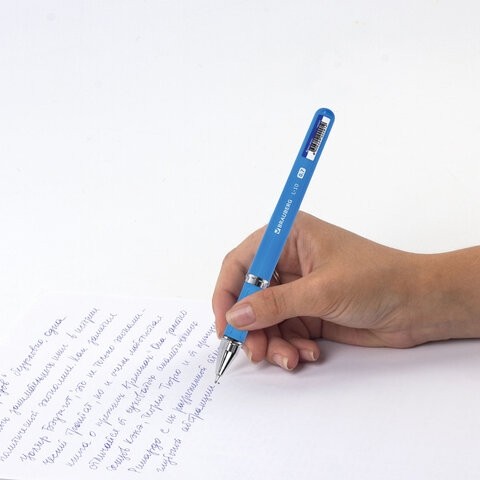 Ручка шариковая масляная с грипом BRAUBERG "Roll", СИНЯЯ, корпус синий, узел 0,7 мм, линия письма 0,35 мм, 143005