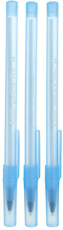 Ручки шариковые BIC "Round Stic", НАБОР 3 шт., СИНИЕ, узел 1 мм, линия письма 0,32 мм, пакет, 9021522