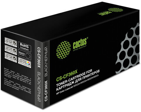 Картридж лазерный CACTUS (CS-CF360X) для HP LaserJet Pro M552dn/M553dn/M553n, черный, ресурс 12500 стр.