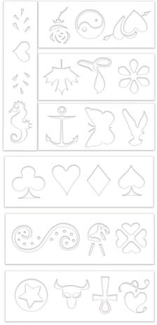 Фломастеры для кожи 4 ЦВЕТА CENTROPEN "Tattoo", + 16 трафаретов, смываемые, 2880/4BL, 6 2880 0405