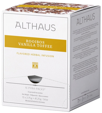 Чай ALTHAUS "Rooibos Vanilla Toffee" фруктовый, 15 пирамидок по 2,75 г, ГЕРМАНИЯ, TALTHL-P00008