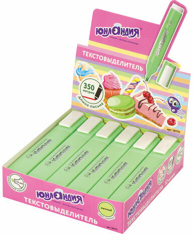 Текстовыделитель ЮНЛАНДИЯ "COLORSTAR PASTEL", МЯТА, линия 1-4 мм, 151711