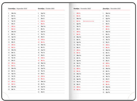 Ежедневник датированный 2025, БОЛЬШОЙ ФОРМАТ, 210х297 мм, А4, BRAUBERG "Favorite", под кожу, бордовый, 115732