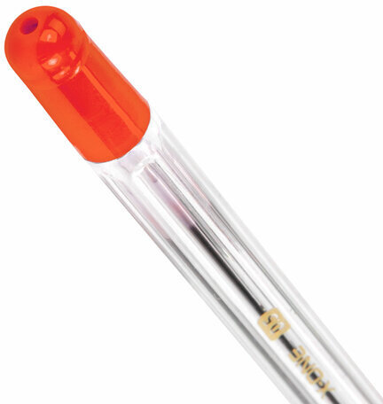 Ручка шариковая с грипом BRAUBERG "X-ONE", КРАСНАЯ, корпус прозрачный, узел 0,5 мм, линия письма 0,35 мм, 143989