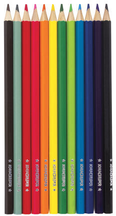 Карандаши цветные ЮНЛАНДИЯ "МИР ЖИВОТНЫХ", 12 цветов, классические заточенные, 181383