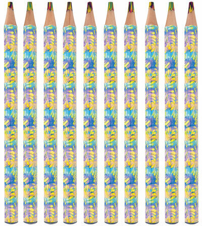 Карандаш с многоцветным грифелем МЯГКИЙ, 1 шт., ЮНЛАНДИЯ "MAGIC TROPIC", тропические цвета, утолщенный, 181790