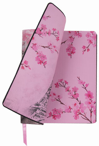 Тетрадь А5 (168х208 мм), 80 л., сшивка, клетка, под кожу, BRAUBERG VISTA, "Paris", 403915