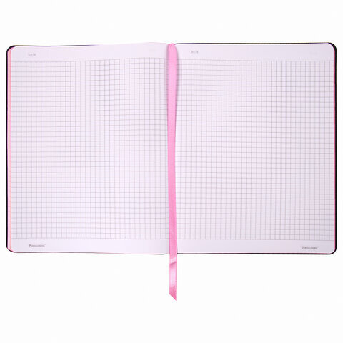 Тетрадь А5 (168х208 мм), 80 л., сшивка, клетка, под кожу, BRAUBERG VISTA, "Paris", 403915