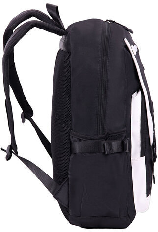 Рюкзак HEIKKI FUSION (ХЕЙКИ) универсальный, USB-порт, черный с белыми вставками, 45х31х15 см, 272578