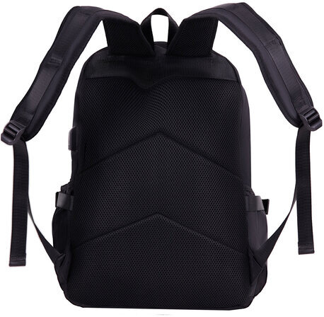 Рюкзак HEIKKI FUSION (ХЕЙКИ) универсальный, USB-порт, черный с белыми вставками, 45х31х15 см, 272578