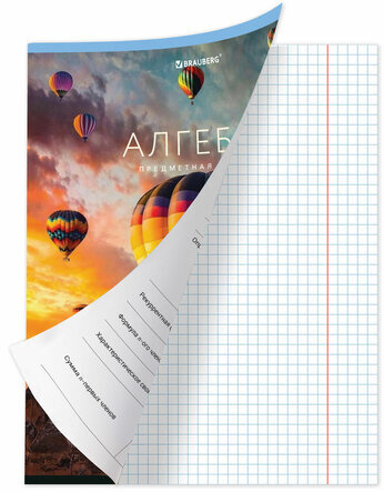 Тетрадь предметная "КЛАССИКА NEW" 48 л., обложка картон, АЛГЕБРА, клетка, BRAUBERG, 404236