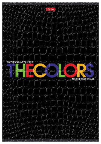 Тетрадь А4, 96 л., HATBER скоба, клетка, тиснение CROCO, "THEBOOK" (3 вида в спайке), 96Т4тВ1