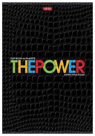 Тетрадь А4, 96 л., HATBER скоба, клетка, тиснение CROCO, "THEBOOK" (3 вида в спайке), 96Т4тВ1