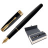Ручка перьевая PARKER "Sonnet Core Matt Black GT", корпус черный матовый лак, позолоченные детали, черная, 1931516